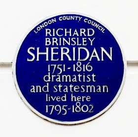 Richard Brinsley Sheridan, W1 - Hertford Street