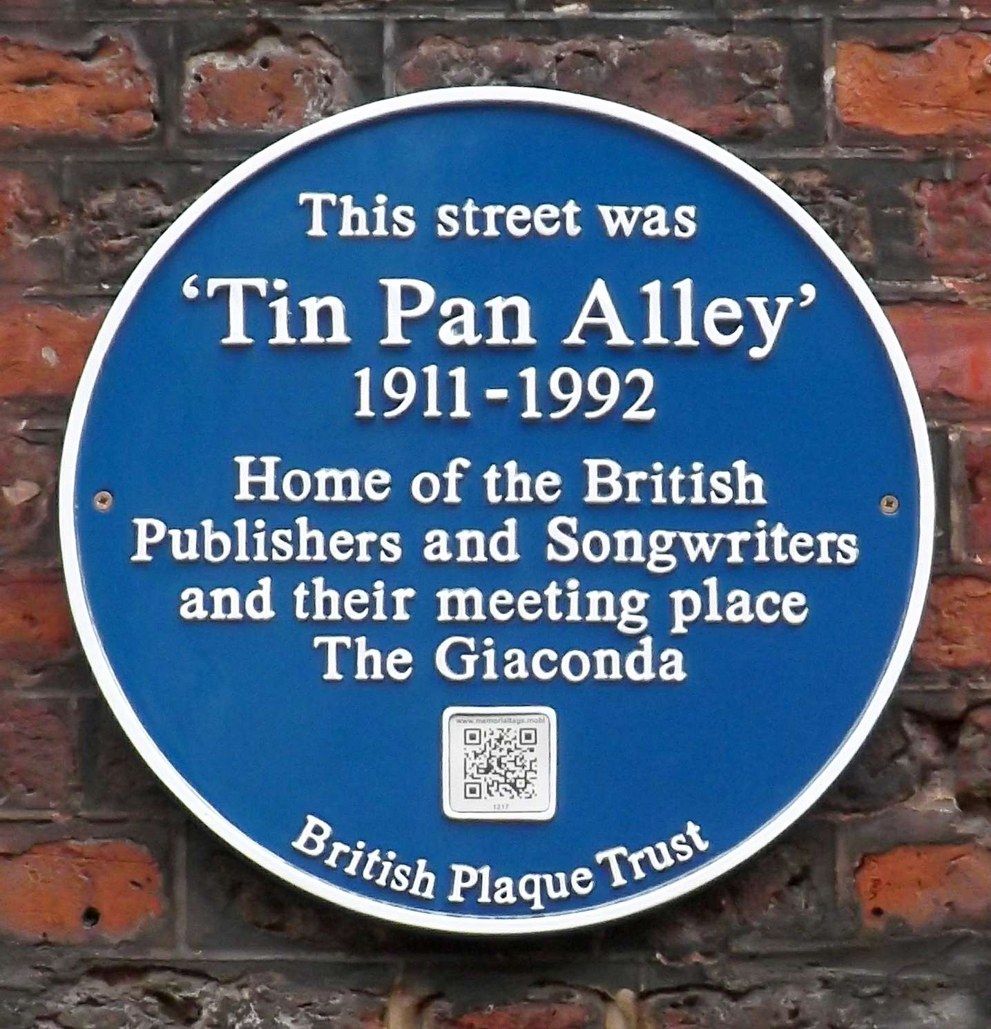 Tin Pan Alley Plaques of London