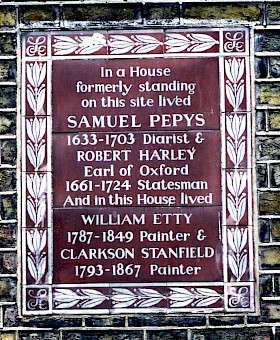 Samuel Pepys, WC2 - 14 Buckingham Street